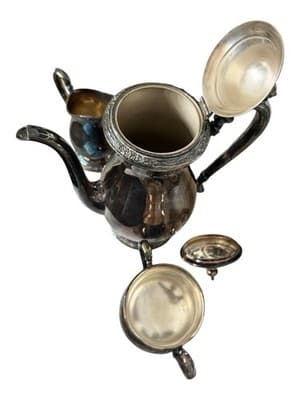 Vintage Camille International Silver Co Silverplate 3pc Coffee Set Tarnished - Thumbnail 3