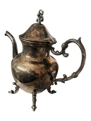 Antique Victorian Silverplate Coffee Pot Serpent Dragon Spout Claw Ball Feet - Thumbnail 9