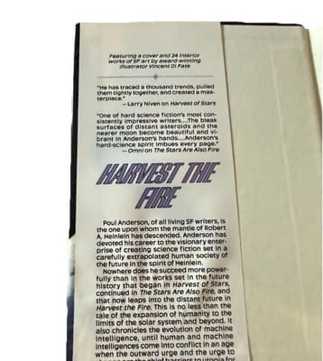 VTG Harvest the Fire by Poul Anderson Hardcover Space Science-Fiction Book TOR - Thumbnail 4