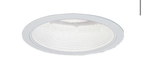 Nora Lighting NS-40 4 in Adjustable White Stepped Baffle Trim White Metal Ring - Image 1