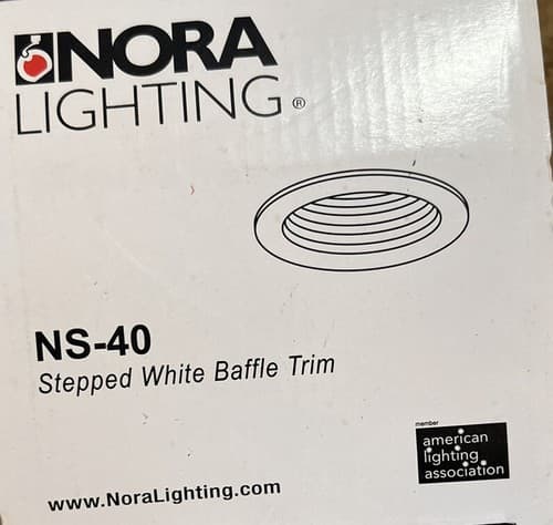 Nora Lighting NS-40 4 in Adjustable White Stepped Baffle Trim White Metal Ring - Thumbnail 2