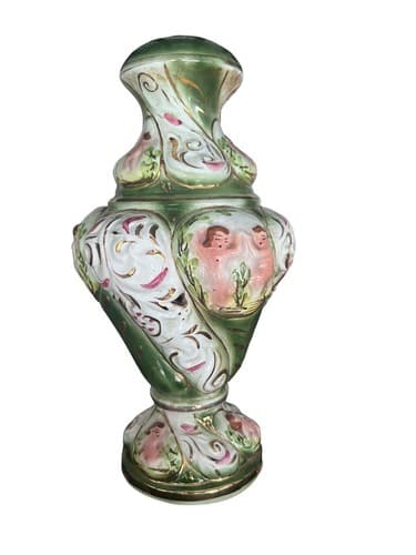 Vintage Capodimonte Figural Porcelain Cherub Putti Lamp Base Made In Italy - Image 1