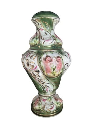 Vintage Capodimonte Figural Porcelain Cherub Putti Lamp Base Made In Italy - Thumbnail 2