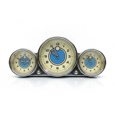 Pottery Barn Retro Dashboard 3 Time Zone Desk Clock - Image 1