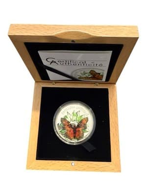2011 Cameroon 1000 Francs Charaxes Fournierae 3D Butterfly Silver Proof Coin - Thumbnail 15