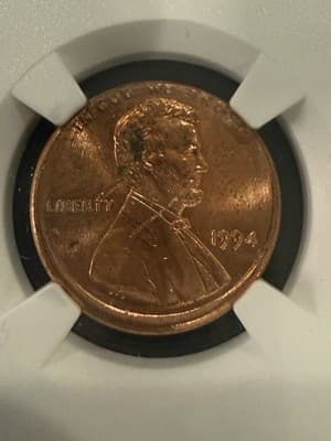 1994 Lincoln Cent Broadstruck Mint Error NGC Uncirculated Copper Penny - Thumbnail 3