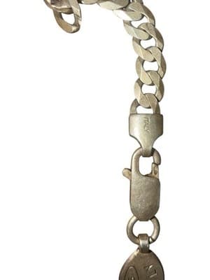 Sterling Silver 925 Italy Large Curb Link Chain Necklace Lobster Clasp - Thumbnail 7