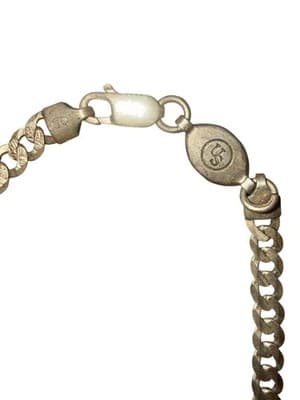 Sterling Silver 925 Italy Large Curb Link Chain Necklace Lobster Clasp - Thumbnail 8