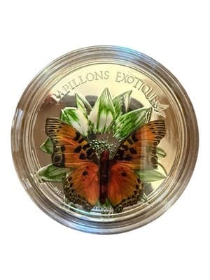 2011 Cameroon 1000 Francs Charaxes Fournierae 3D Butterfly Silver Proof Coin - Thumbnail 12