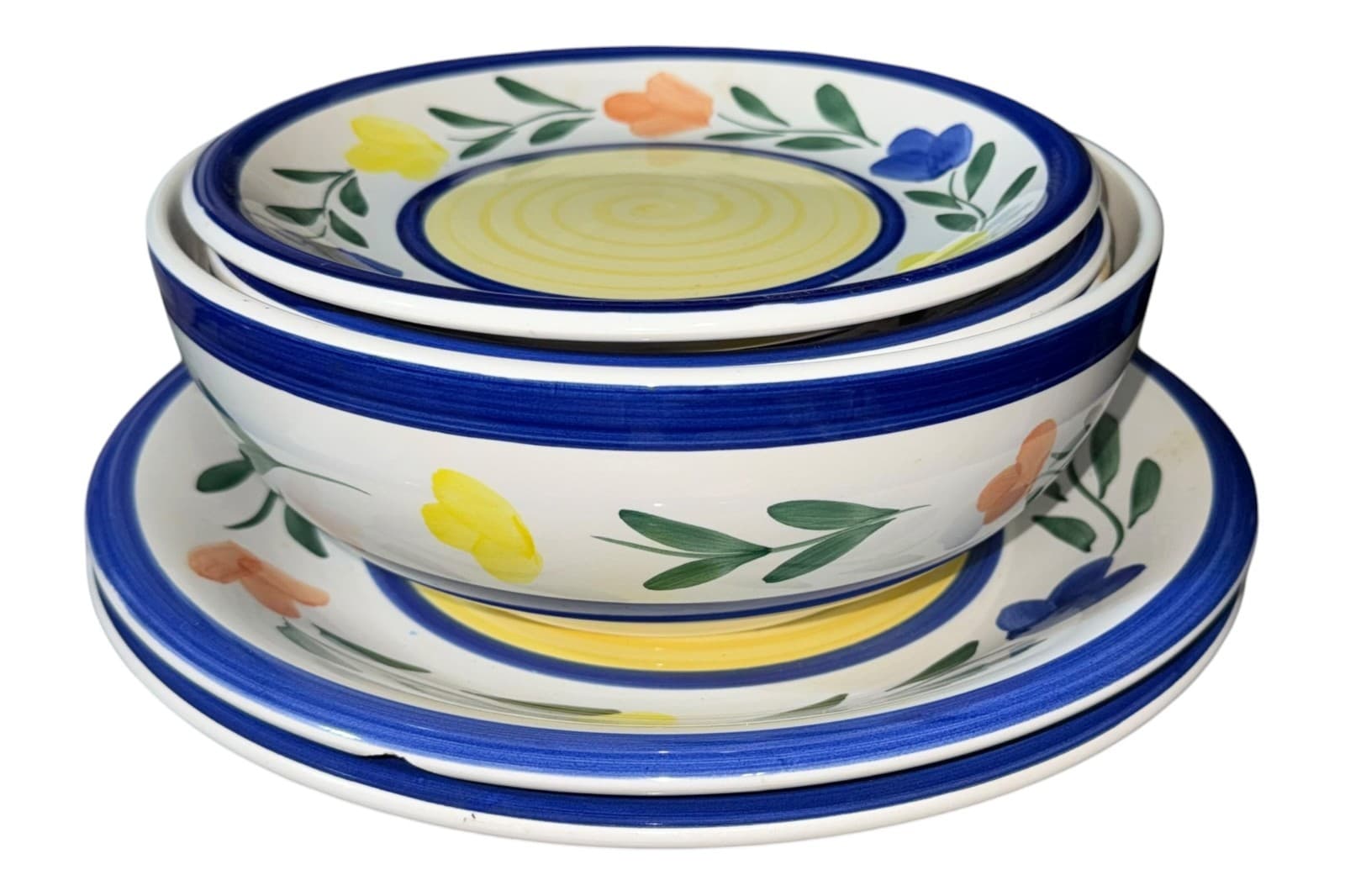 Vintage Gibson Dahlia Housewares Ceramic Hand Painted Floral Dinnerware Set 8pc - Thumbnail 10