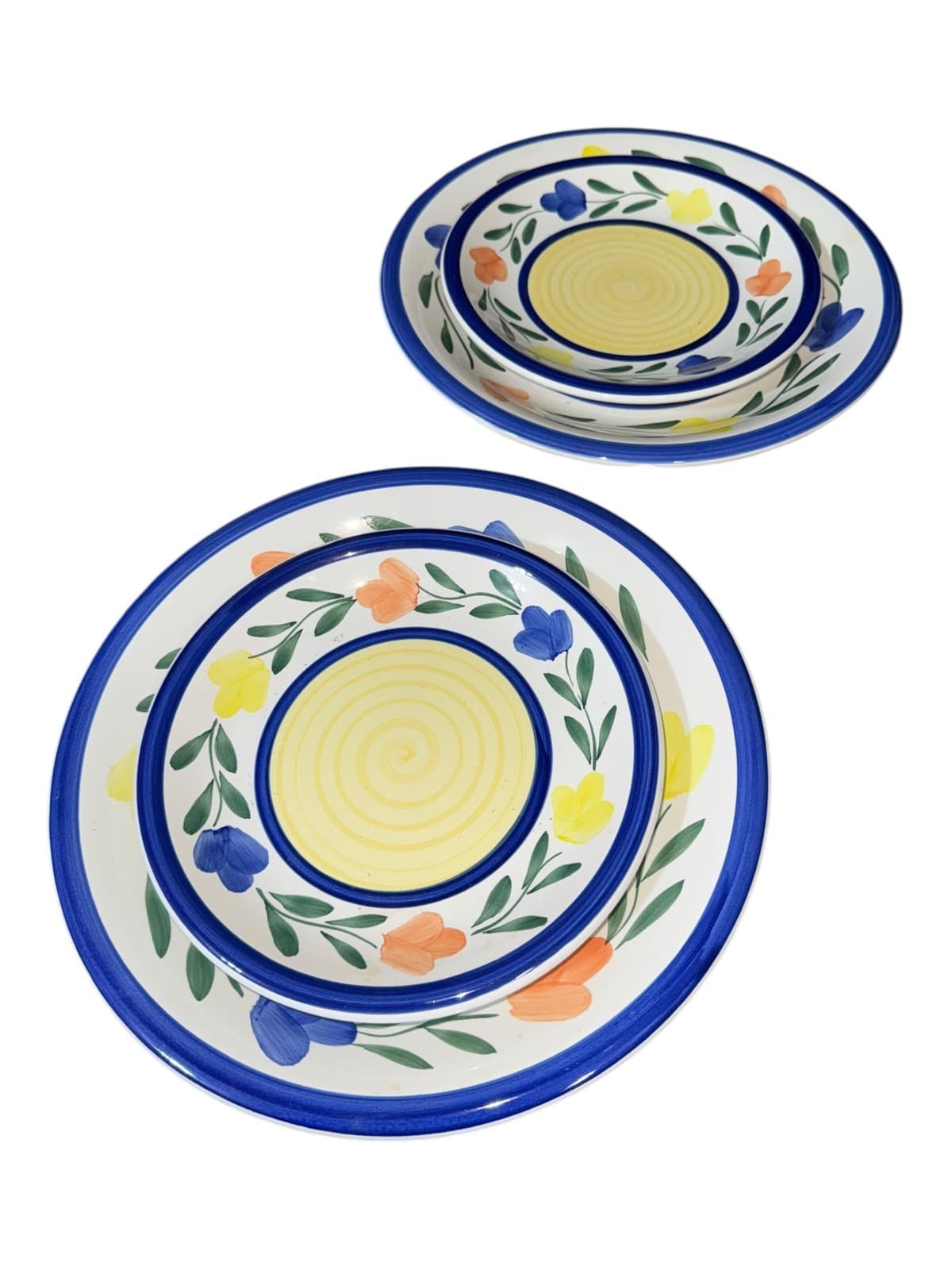 Vintage Gibson Dahlia Housewares Ceramic Hand Painted Floral Dinnerware Set 8pc - Thumbnail 5