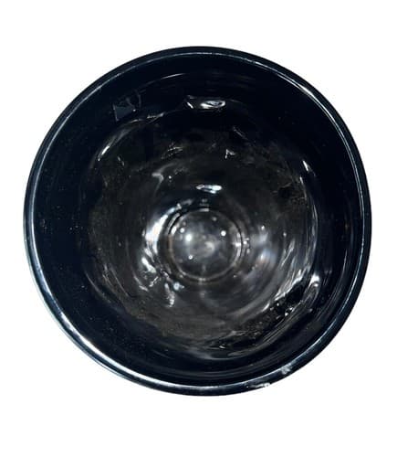 Vintage Black and Clear Glass Art Vase - Mid-Century Modern Decor 12 Inch - Thumbnail 8
