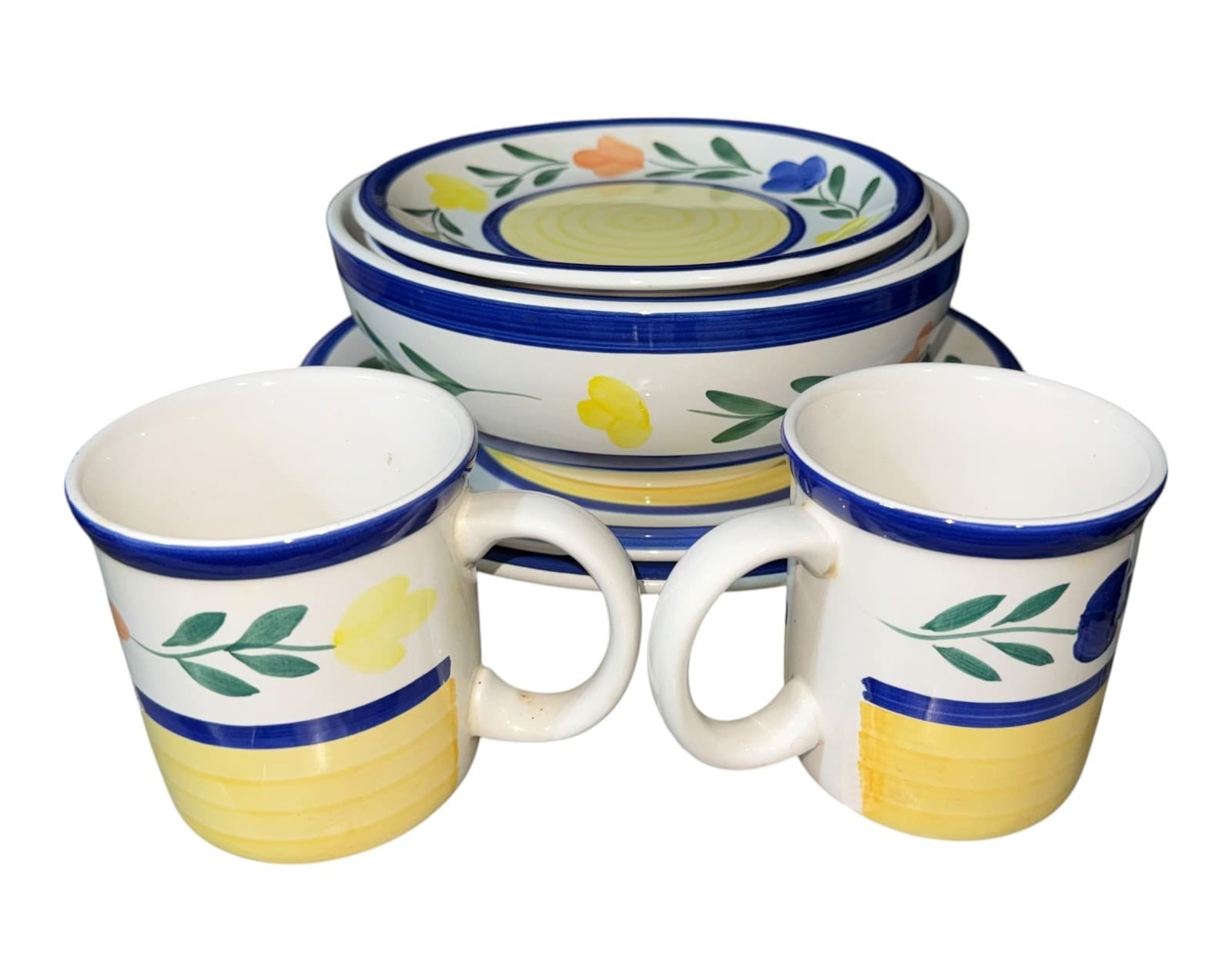 Vintage Gibson Dahlia Housewares Ceramic Hand Painted Floral Dinnerware Set 8pc - Thumbnail 12