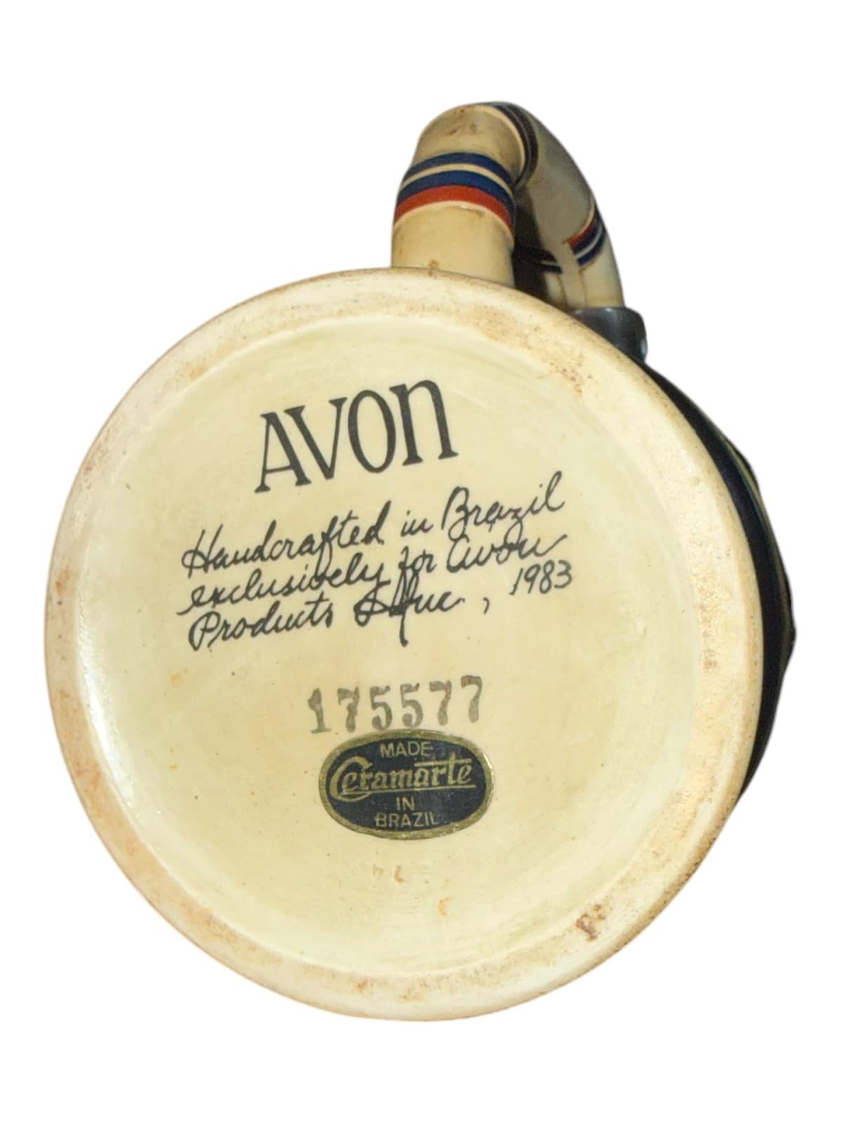 1983 Avon Great American Football Brazil Handcrafted Ceramarte Beer Stein & Lid - Thumbnail 7