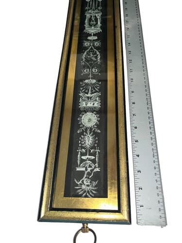 Antique Neoclassical Ornamental Framed Print, Gold Trim, Decorative Wall Art - Thumbnail 2