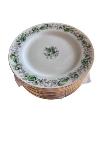 Set Of 11 Vintage Pearl China Saucers, Floral Design, Made in Japan - Thumbnail 6
