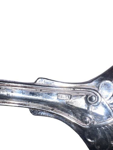 Vintage 13-Inch Silver Plated Spoon with Italy Hallmark - Ornate Design - Thumbnail 6