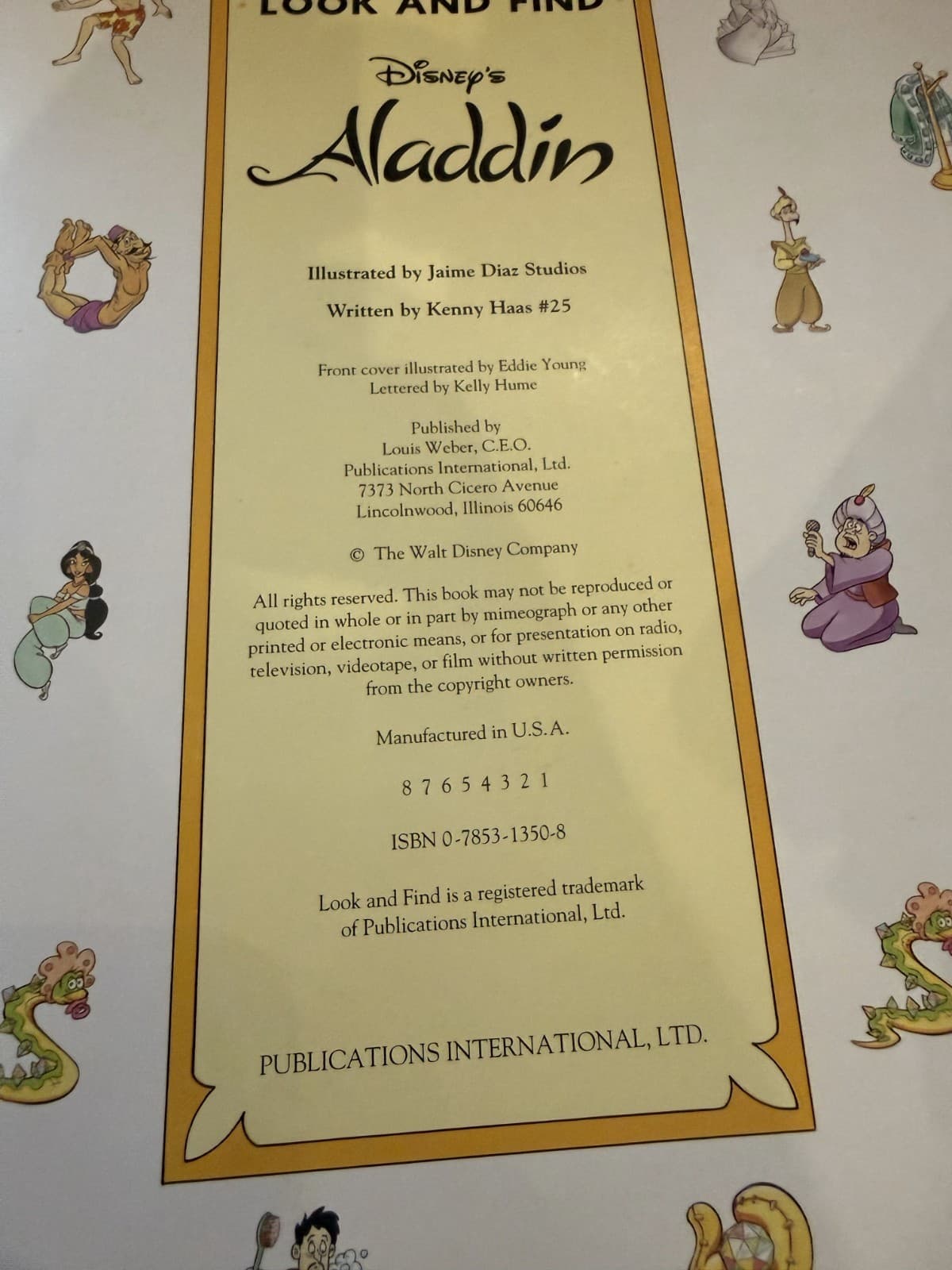 Disney Aladdin Look & Find by Kenny Haas #25 & Jaime Diaz Studios Hardcover Book - Thumbnail 7