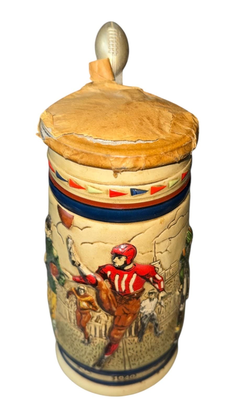 1983 Avon Great American Football Brazil Handcrafted Ceramarte Beer Stein & Lid - Thumbnail 4
