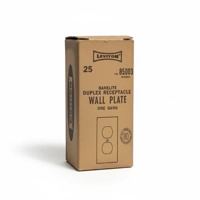 5 Vintage Leviton Bakelite Duplex Outlet Wall Plates Brown No 85003 - Thumbnail 2