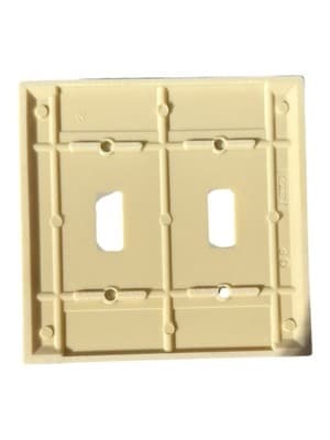 5 Vintage Leviton 86009 Ivory Bakelite 2-Gang Toggle Switch Plates NOS - Thumbnail 3