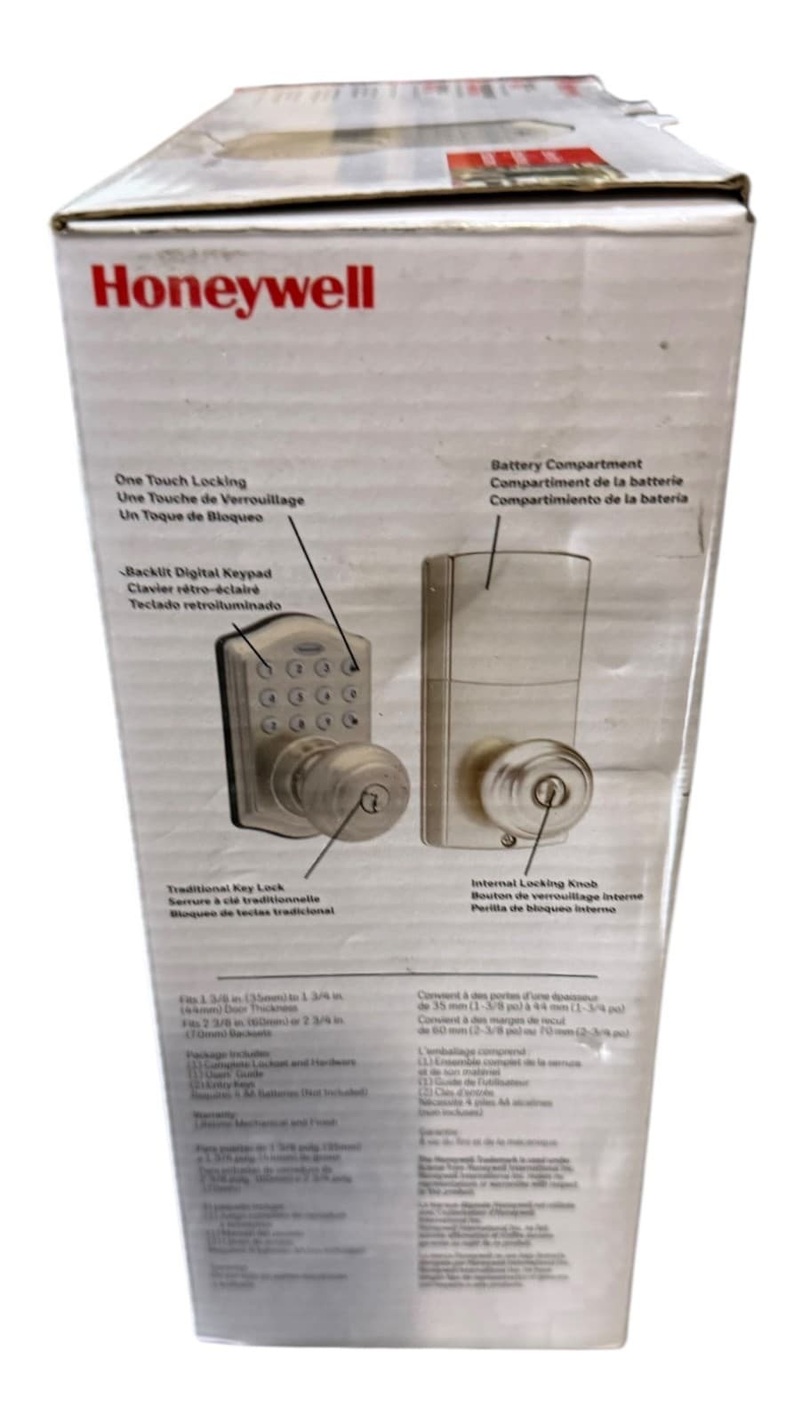 Honeywell 8732301L Digital Knob Entry Keypad Door Lock Satin Nickel "Open Box" - Thumbnail 4