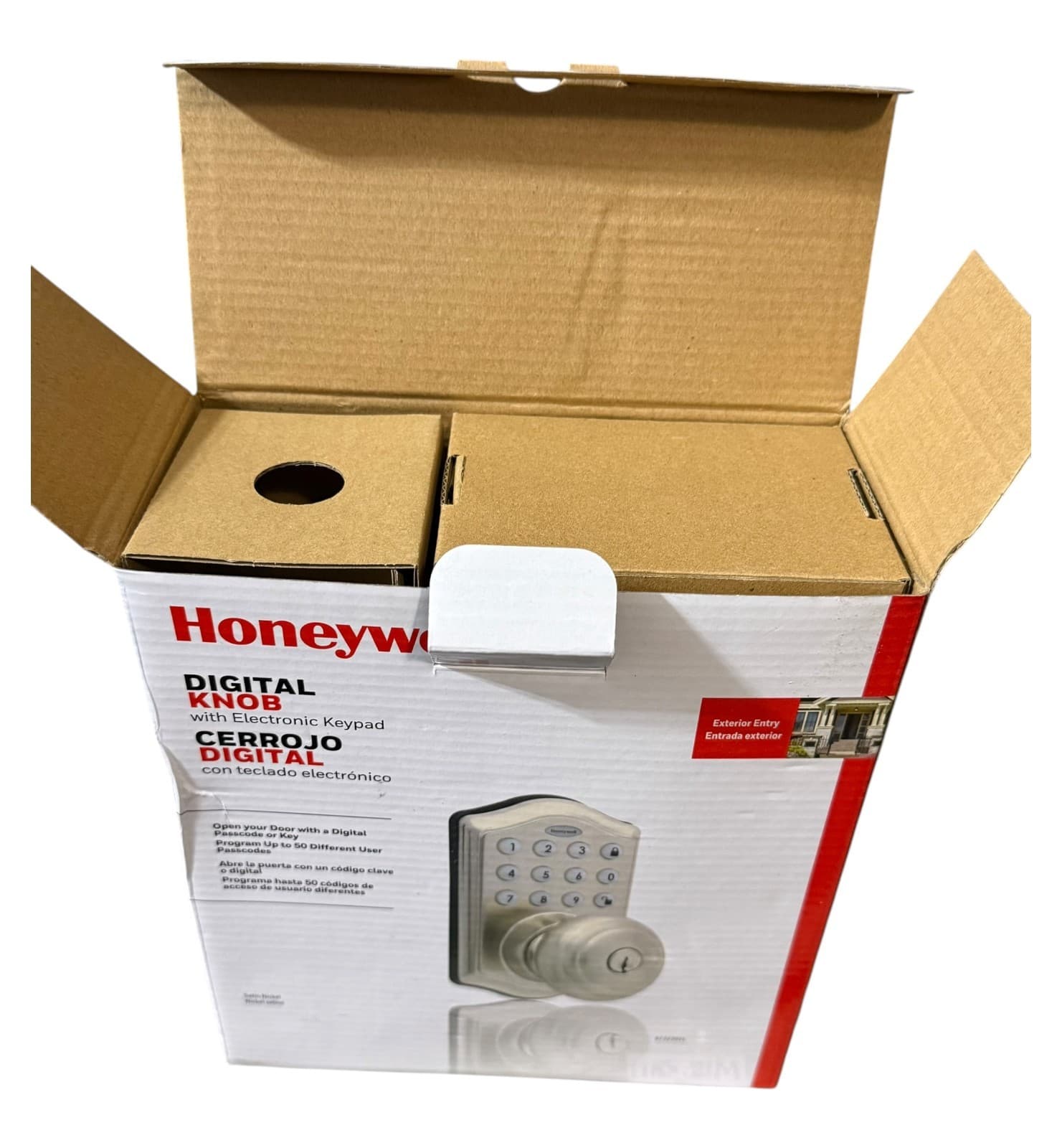 Honeywell 8732301L Digital Knob Entry Keypad Door Lock Satin Nickel "Open Box" - Thumbnail 6