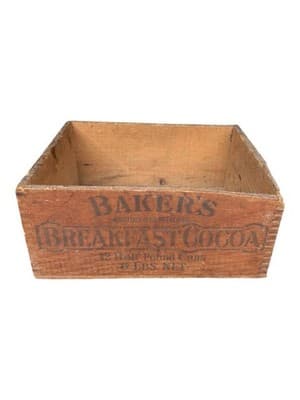 Antique Walter Baker’s Breakfast Cocoa Wooden Crate Paris Exposition 1900 - Thumbnail 3