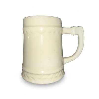 Vintage Marbled Beer Stein Ivory Gray Ceramic German Style Oktoberfest Mug