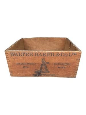 Antique Walter Baker’s Breakfast Cocoa Wooden Crate Paris Exposition 1900 - Thumbnail 2