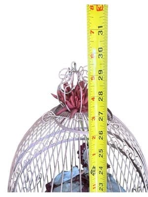 Vintage Large 29” Decorative Metal Birdcage & Victorian Doll Shabby Chic Decor - Thumbnail 7