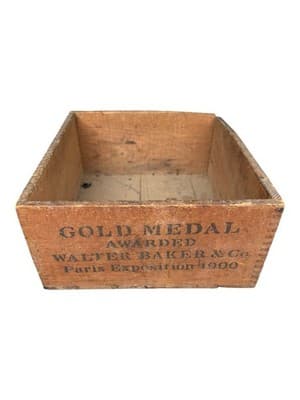 Antique Walter Baker’s Breakfast Cocoa Wooden Crate Paris Exposition 1900 - Thumbnail 4