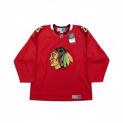 Chicago Blackhawks CCM Center Ice Jersey Red XL Simon #17 NHL Vintage Style - Thumbnail 3