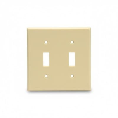 5 Vintage Leviton 86009 Ivory Bakelite 2-Gang Toggle Switch Plates NOS - Thumbnail 2