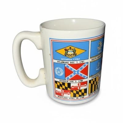 Vintage “Flags of the Thirteen Original States” Patriotic Mug - Thumbnail 2