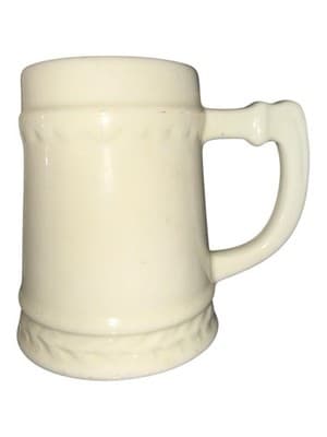 Vintage Marbled Beer Stein Ivory Gray Ceramic German Style Oktoberfest Mug - Thumbnail 2