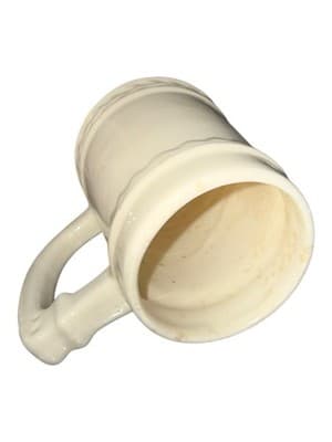 Vintage Marbled Beer Stein Ivory Gray Ceramic German Style Oktoberfest Mug - Thumbnail 4