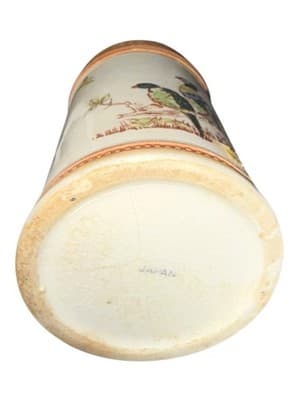 Vintage Japan Pheasant Bird Beer Stein Crackle Glaze Wood Handle Mug - Thumbnail 4