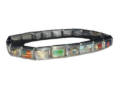 Zoppini Italian Charm Bracelet 18 Links 15 Charms Ruby - Thumbnail 14