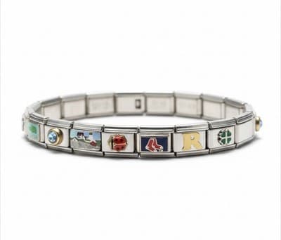Zoppini Italian Charm Bracelet 18 Links 15 Charms Ruby - Thumbnail 3