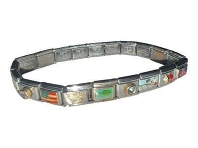 Zoppini Italian Charm Bracelet 18 Links 15 Charms Ruby - Thumbnail 13