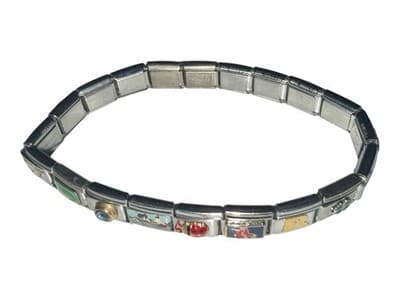 Zoppini Italian Charm Bracelet 18 Links 15 Charms Ruby - Thumbnail 8
