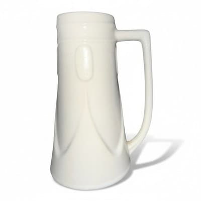 Vintage Art Deco Ivory Beer Stein Streamline Moderne Ceramic Tankard - Image 1