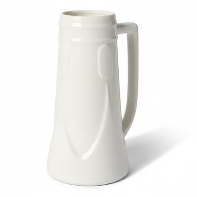 Vintage Art Deco Ivory Beer Stein Streamline Moderne Ceramic Tankard - Thumbnail 2