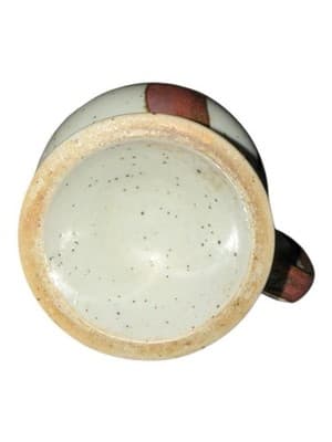 Vintage Japanese Stoneware Pedestal Mug Speckled Floral Coffee Cup 1970s - Thumbnail 5