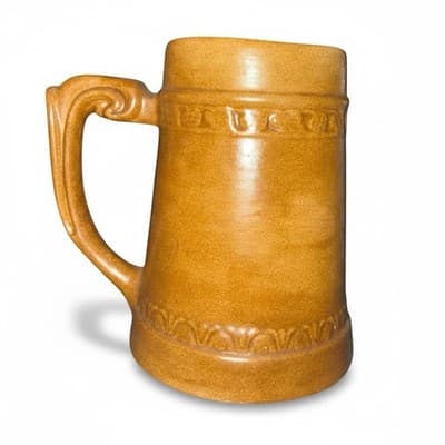 Vintage English Studio Pottery Tankard Signed B Tabb Brown Stoneware Mug - Image 1