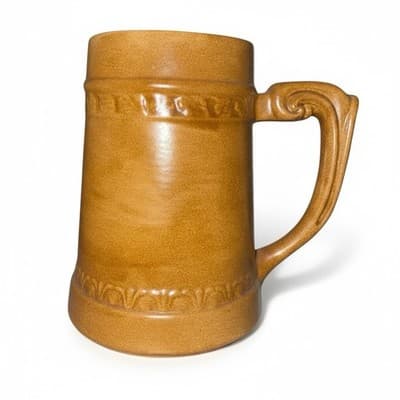 Vintage English Studio Pottery Tankard Signed B Tabb Brown Stoneware Mug - Thumbnail 2
