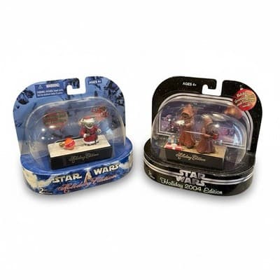Star Wars Holiday Edition Figures Lot 2003 C-3PO Santa + 2004 Jawas New - Image 1