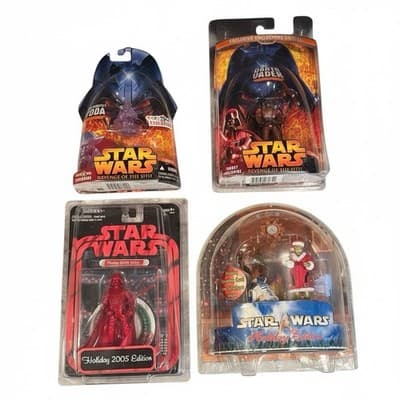 Star Wars Exclusive Lot – TRU Yoda, Target Vader, Holiday Vader & C-3PO NIB - Image 1