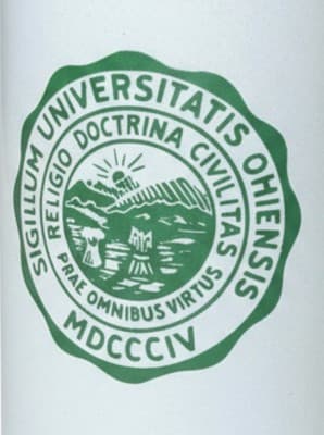 Vintage Ohio University Milk Glass Mug Green Seal Diner Coffee Cup OU Athens - Thumbnail 5